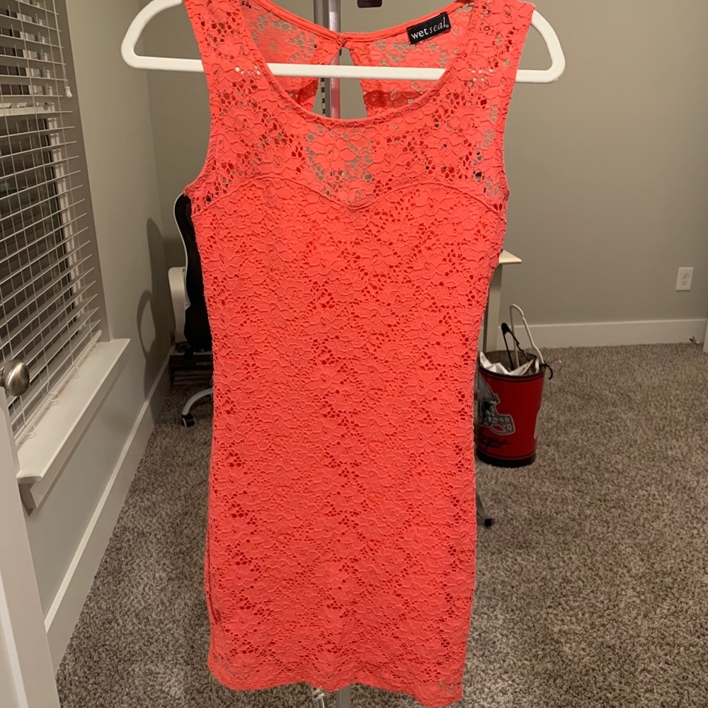 Coral Flower Dress